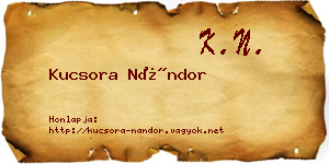 Kucsora Nándor névjegykártya